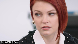 Steaming hot ginger girlfriends are sucking bbc and enjoying hardcore interracial ffm threesome sex